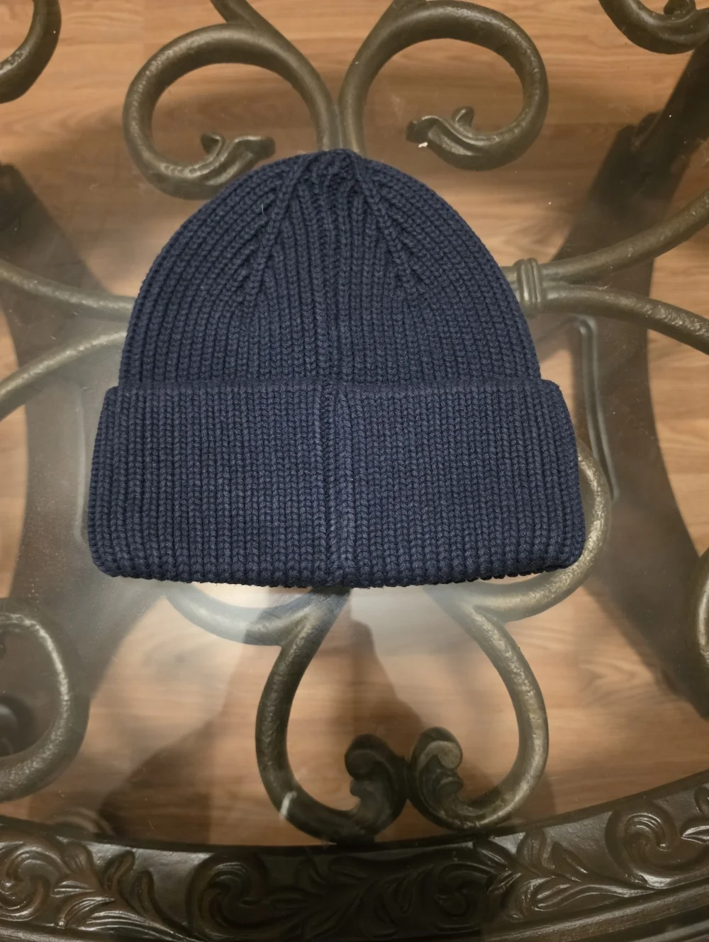Louis Vuitton LV Navy Ribbed Beanie Hat Wool Unisex Luxury Winter Cap - Picture 2 of 2